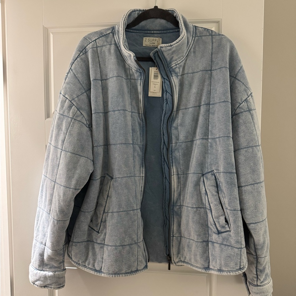 Z Supply Washed Indigo Bonfire Knit Jacket